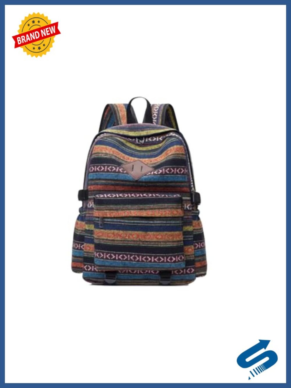 Boho Canvas Convertible Backpack Shoulder Bag Laptop Daypack